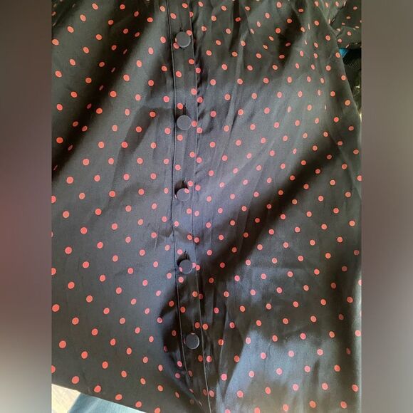 Veronica Beard Mini Dress Size 4 Linley Black And Red Polka Dot Long Sleeve Silk - Picture 11 of 14